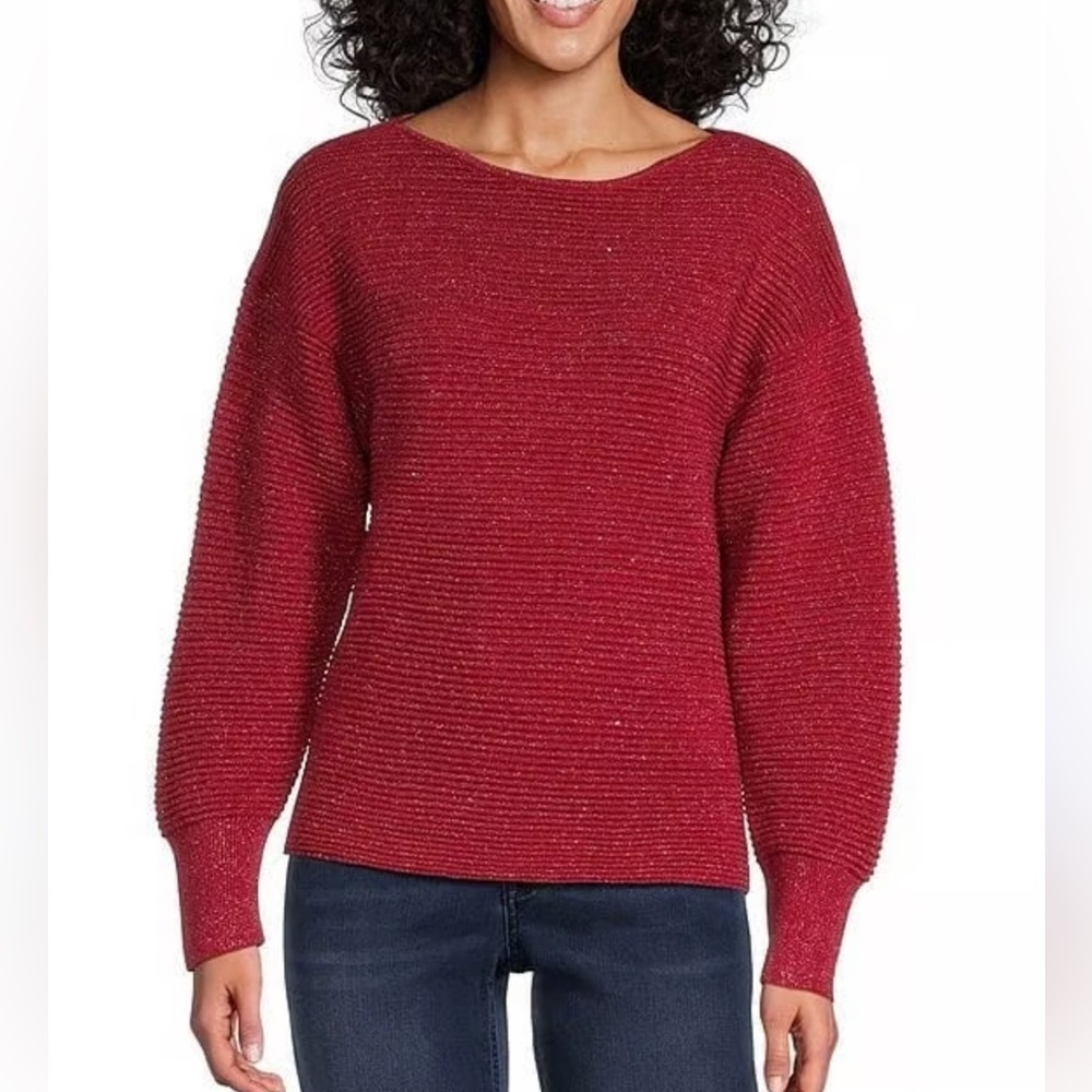 NWT Tommy Bahama Bonita Sequin Ottoman Boat
Neck Long Sleeve Sweater
